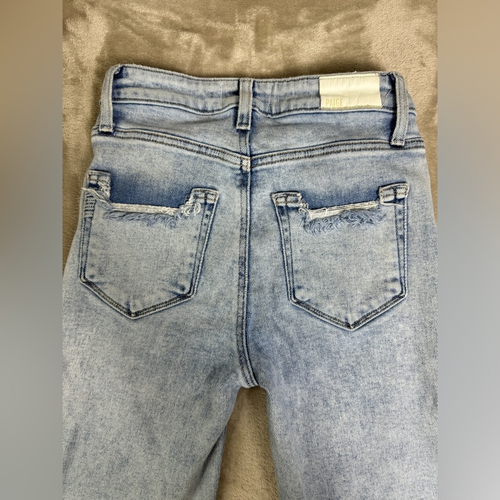 Paige Women’s‎ Jeans Cindy Crop 24 Raw Hem Light Wash - Picture 7 of 11